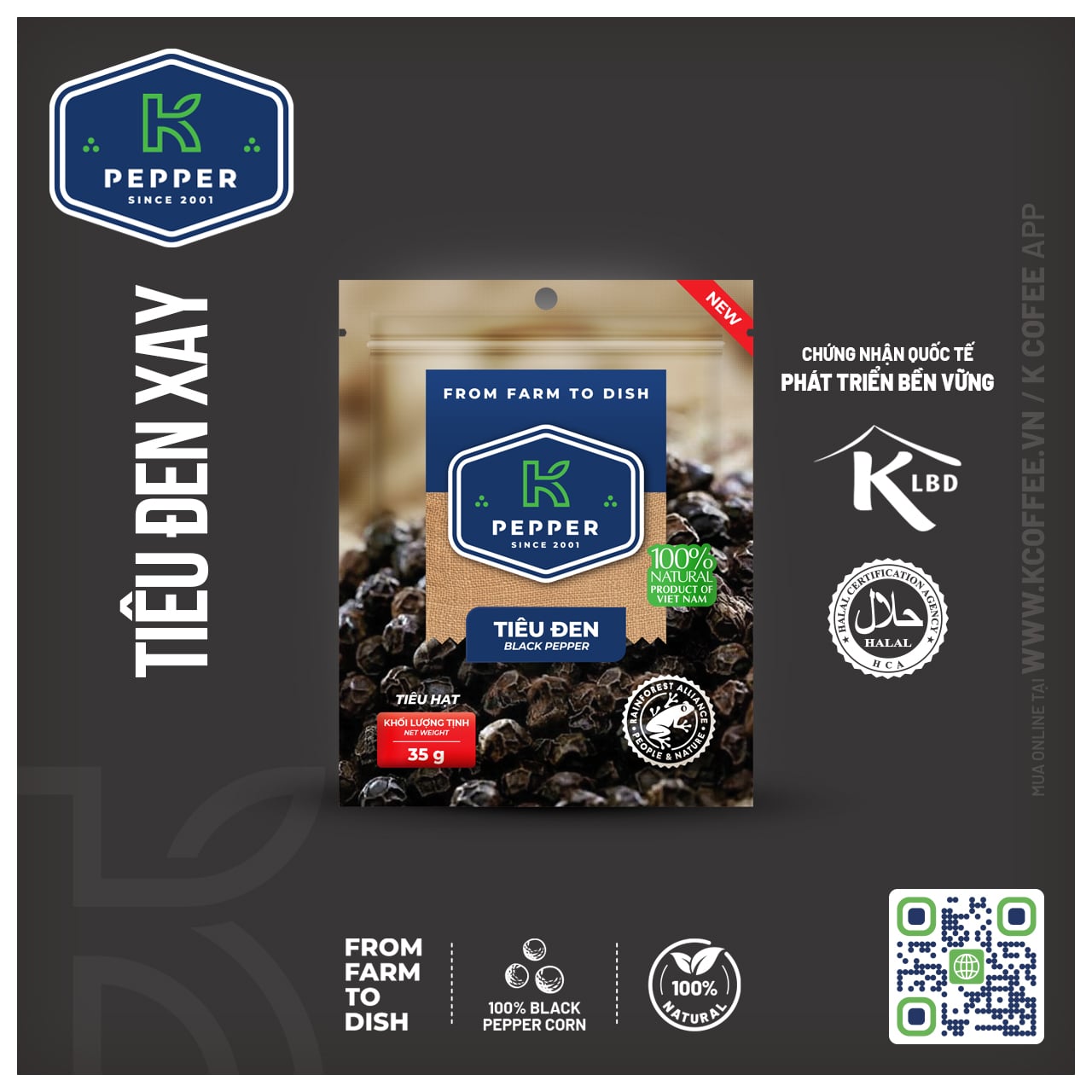 TIÊU ĐEN XAY K PEPPER 35 G