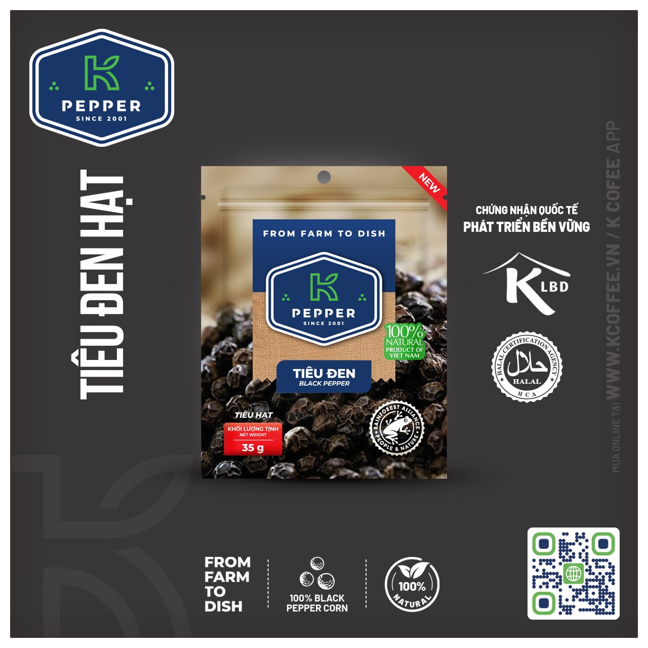 TIÊU ĐEN HẠT K PEPPER 35 G