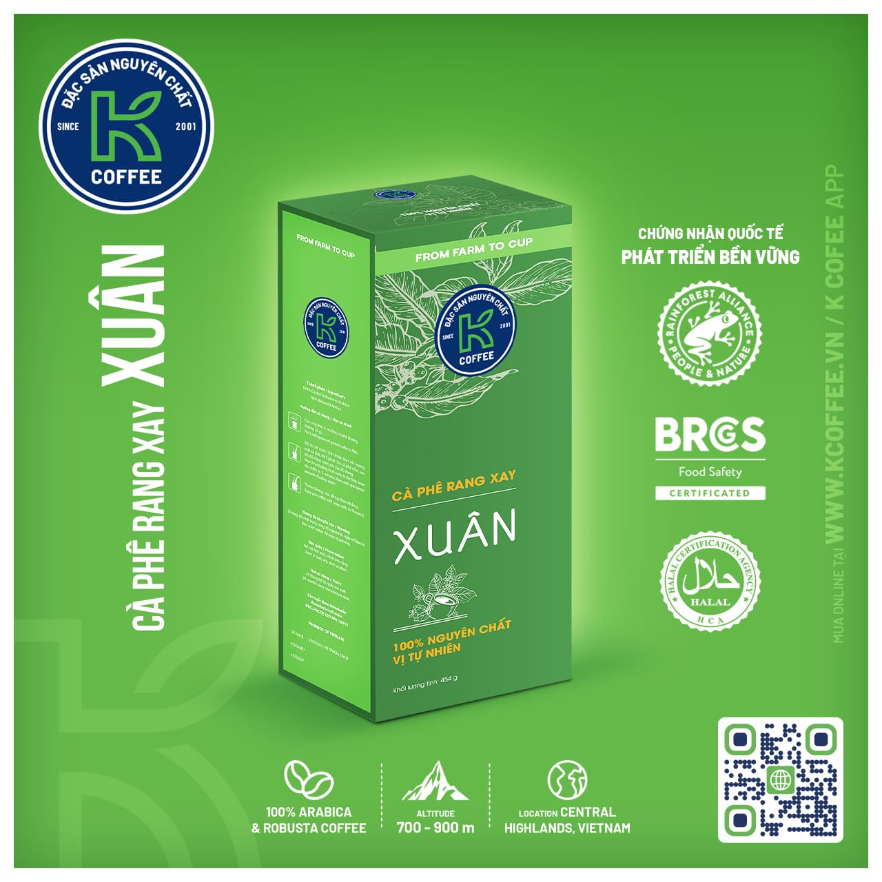 CÀ PHÊ K XUÂN 454GR