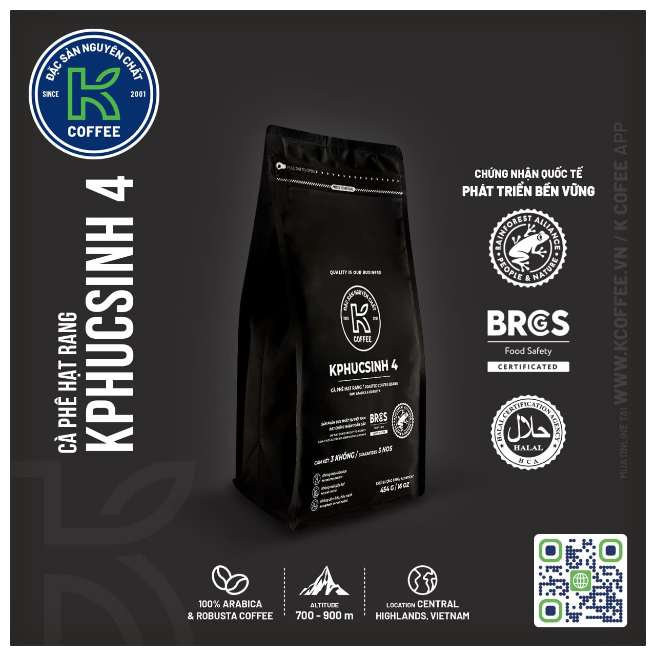 CÀ PHÊ HẠT KPHUCSINH 4 454 G