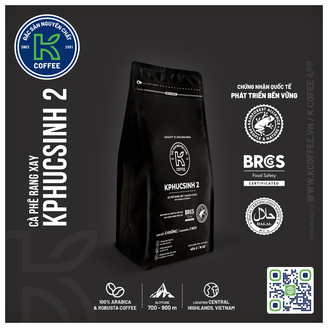 CÀ PHÊ RANG XAY KPHUCSINH 2 454 G