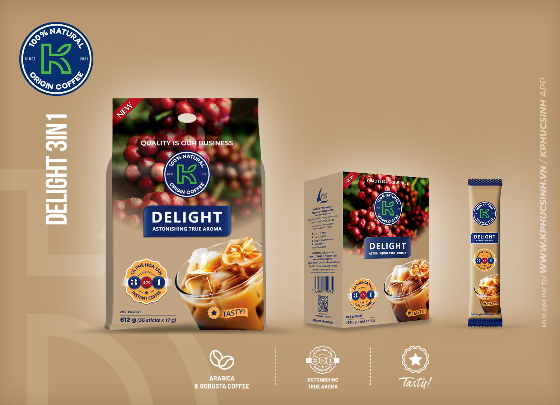 CÀ PHÊ HÒA TAN NGON CHUẨN VỊ – KHÁM PHÁ NGAY BỘ SƯU TẬP DELIGHT 3IN1 TỪ K COFFEE