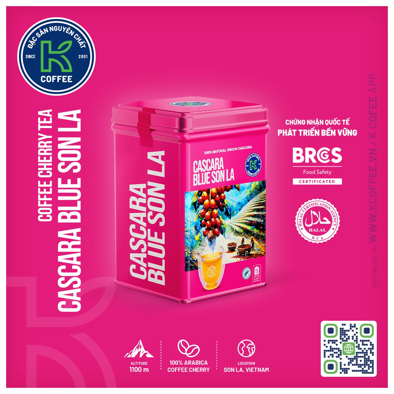 TRÀ CASCARA BLUE SƠN LA - 67.5 G (HỘP THIẾC)