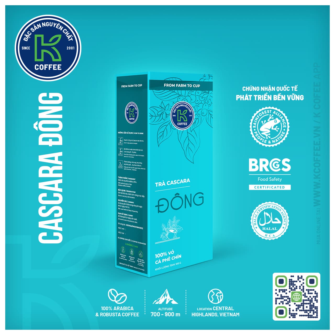 TRÀ CASCARA ĐÔNG 100 G