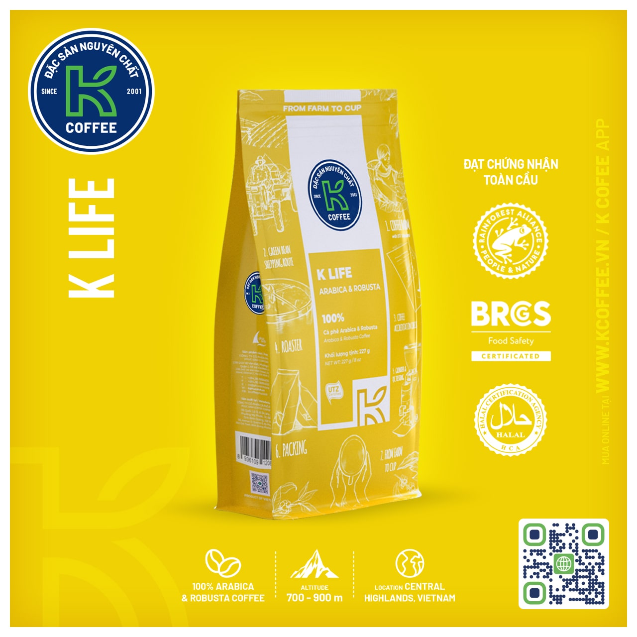 CÀ PHÊ K LIFE 227 G