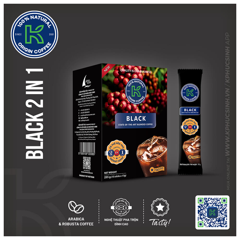 CÀ PHÊ K BLACK 2 IN 1 - 255 G