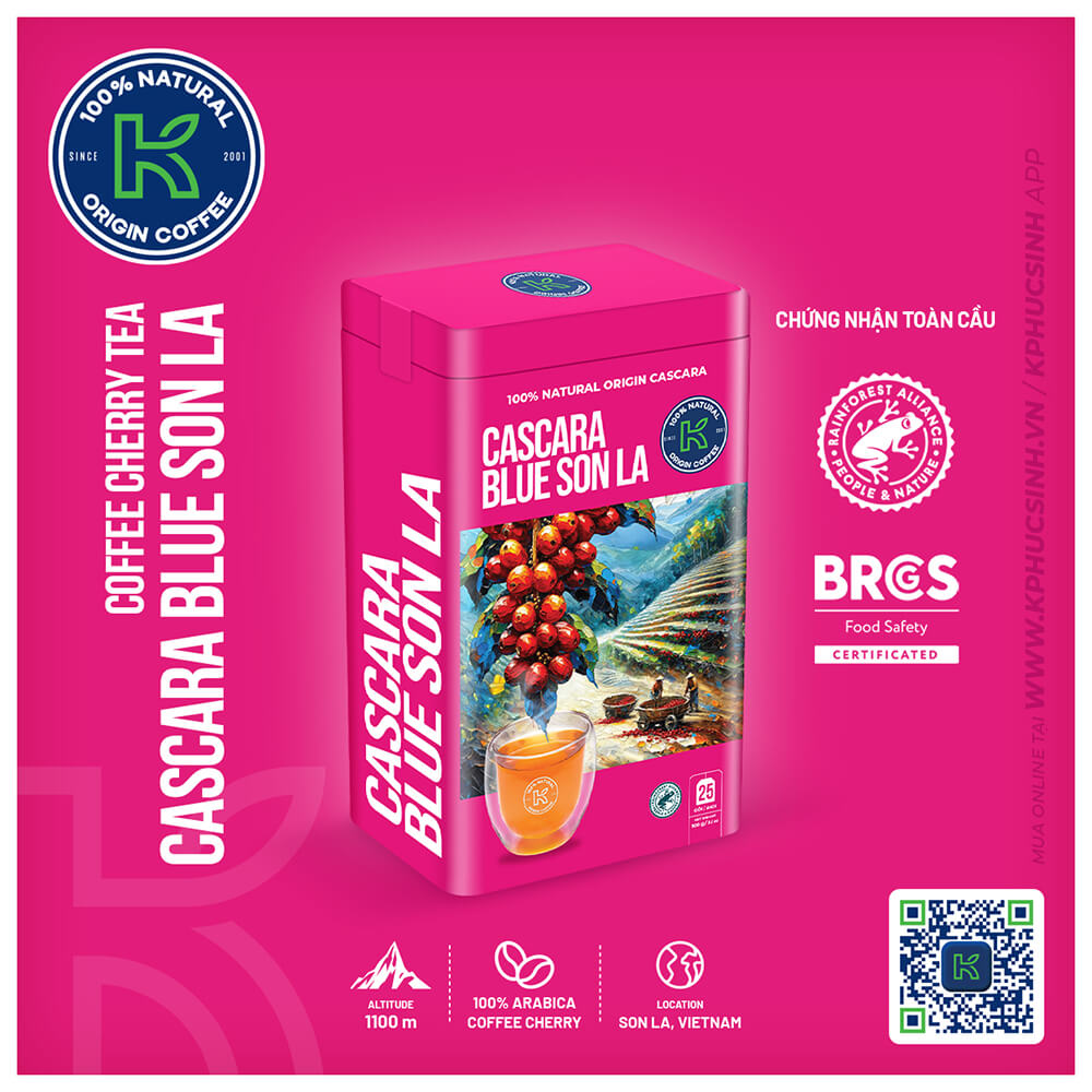 TRÀ CASCARA BLUE SƠN LA - 112.5 G (HỘP THIẾC)