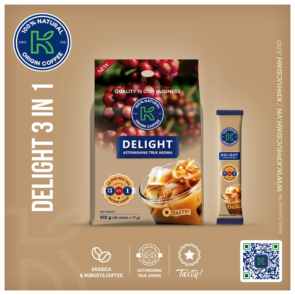 CÀ PHÊ K DELIGHT 3 IN 1 - 612G