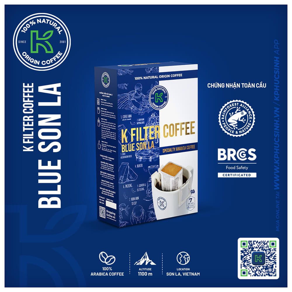 CÀ PHÊ BLUE SƠN LA K FILTER PHIN GIẤY 105G