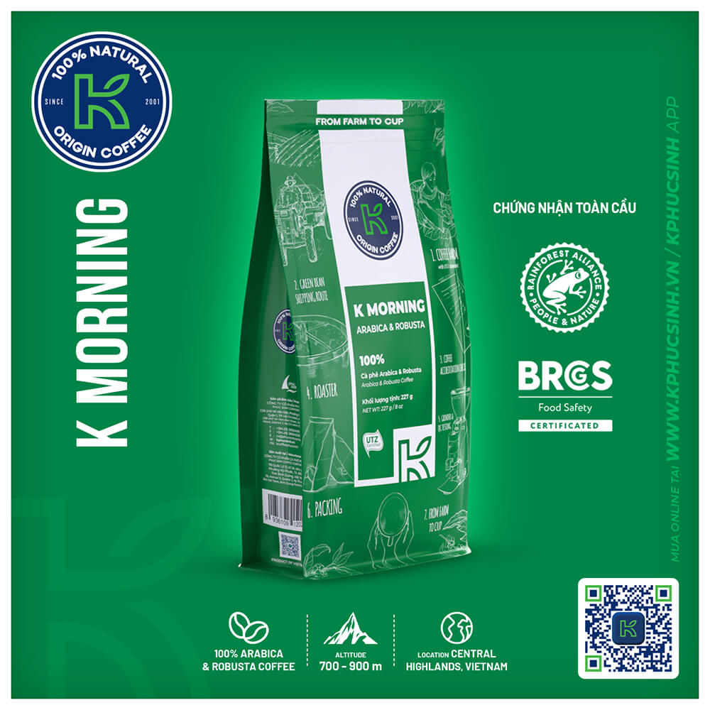 CÀ PHÊ K MORNING 227G - NEW