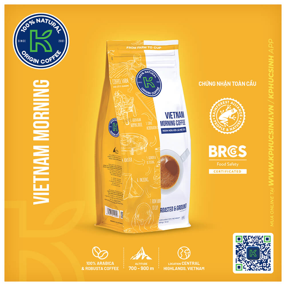 CÀ PHÊ K COFFEE VIETNAM MORNING 454 G
