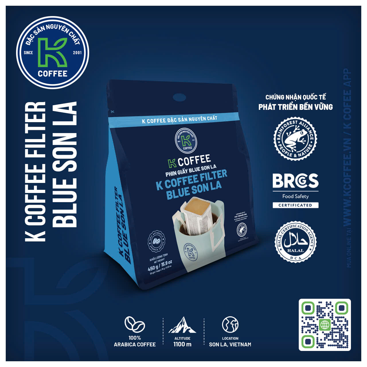 CÀ PHÊ K COFFEE FILTER BLUE SON LA 450