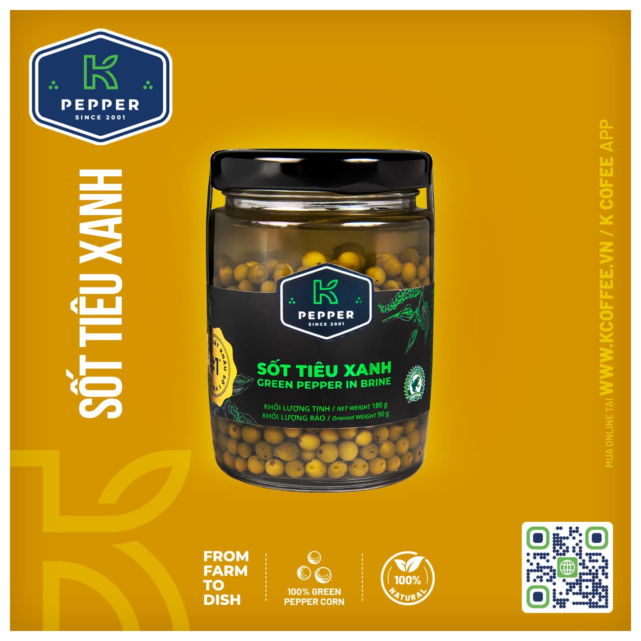 SỐT TIÊU XANH K PEPPER 180 G