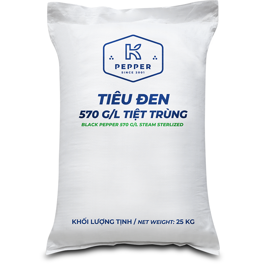 TIÊU ĐEN NGUYÊN HẠT TIỆT TRÙNG 570 - 25KG