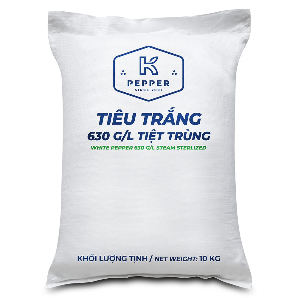 TIÊU TRẮNG NGUYÊN HẠT TIỆT TRÙNG 630 - 10KG