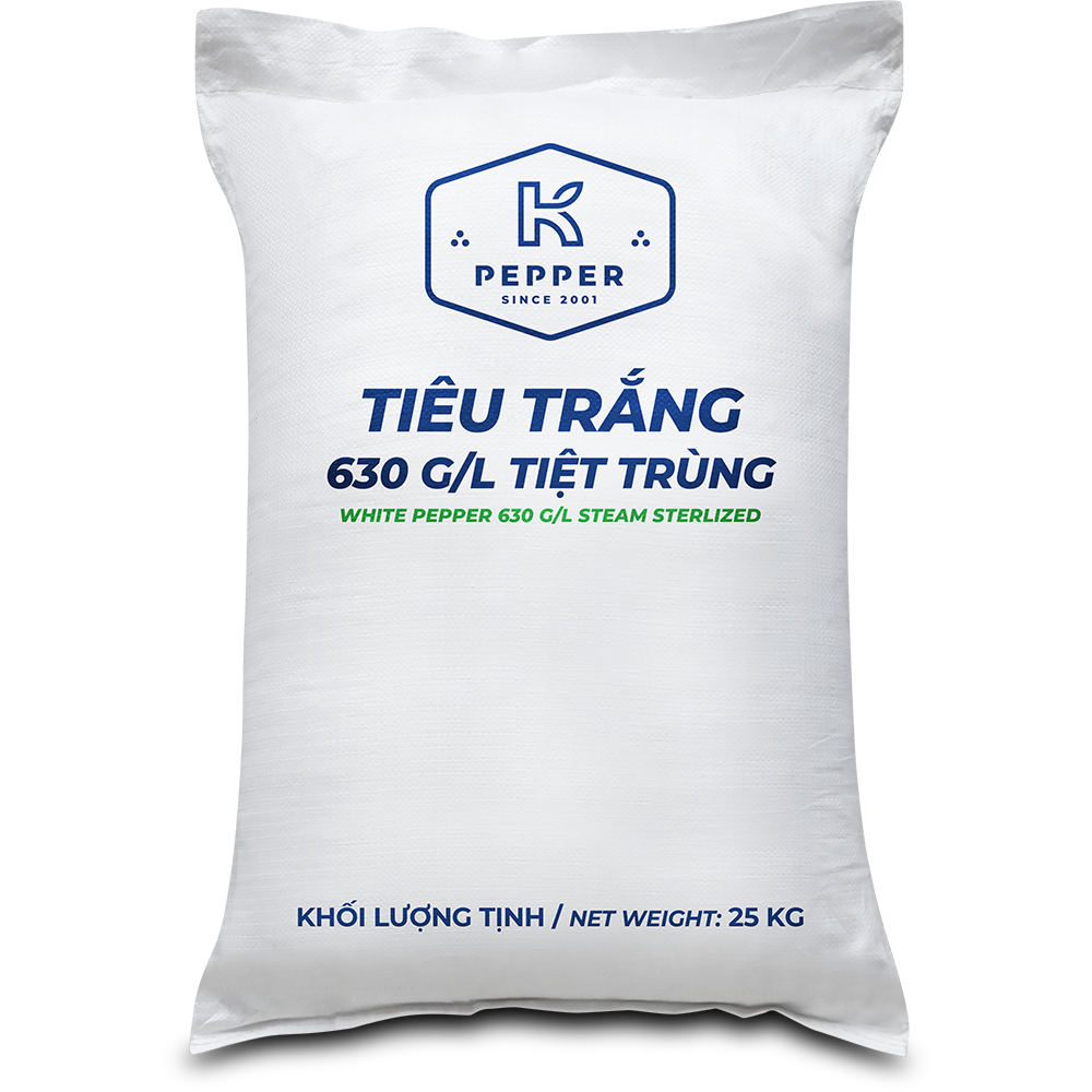 TIÊU TRẮNG NGUYÊN HẠT TIỆT TRÙNG 630 - 25KG
