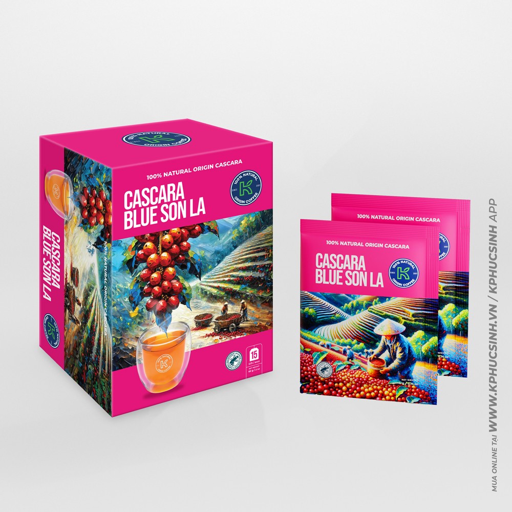 Trà túi lọc “Cascara Blue Son La” – “tinh túy từ tình yêu Arabica Sơn La”
