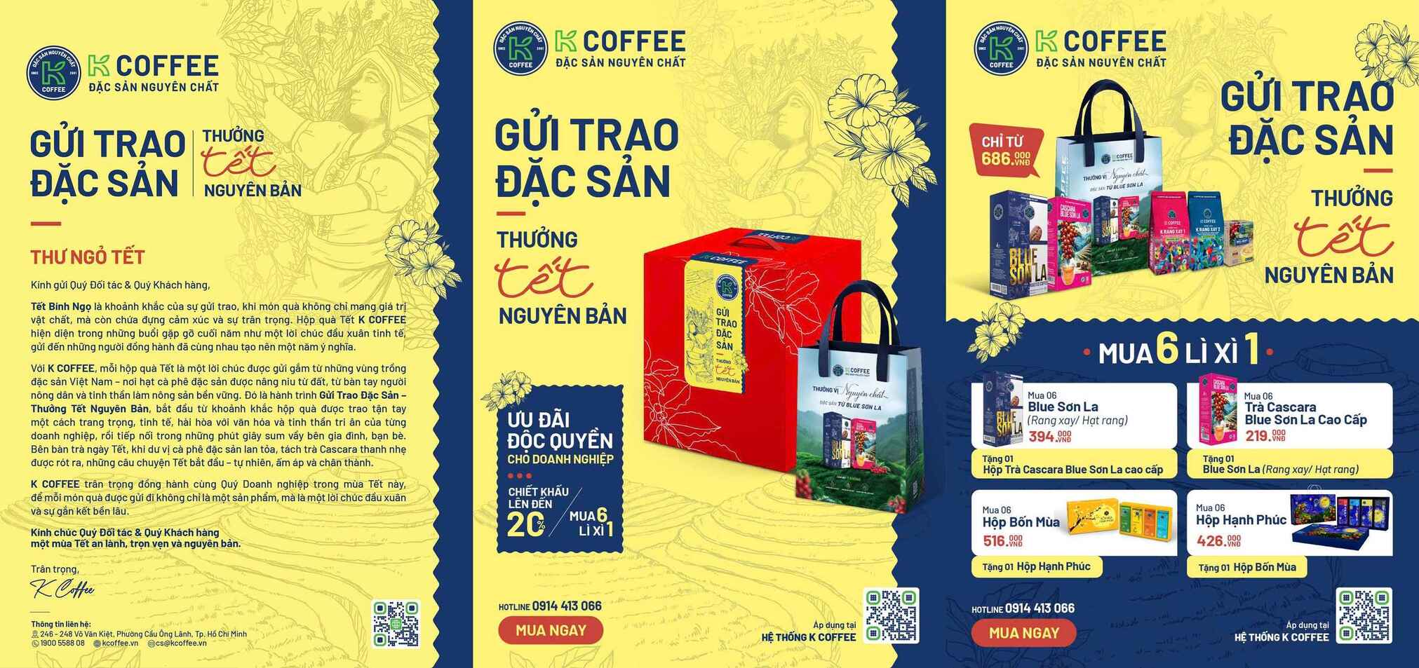K COFFEE ƯU ĐÃI QUÀ TẾT DOANH NGHIỆP 2026 GỬI TRAO ĐẶC SẢN, THƯỞNG TẾT NGUYÊN BẢN