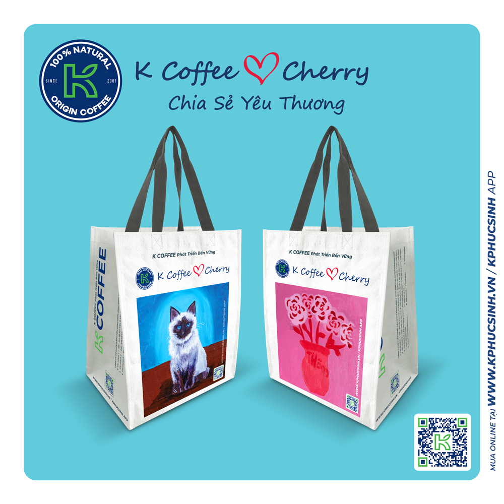 "LỌ HOA" K COFFEE ♥️ CHERRY TÚI PP DỆT