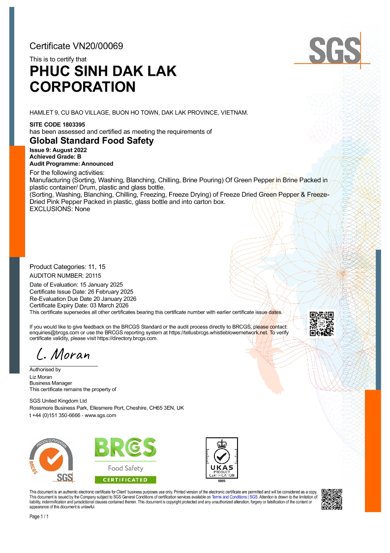 21. BRCGS - PS DAK LAK